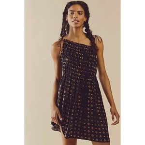 Free People Clementina black midi spaghetti strap dress NWOT size small